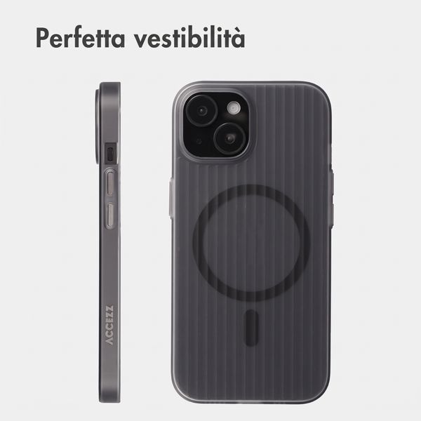 Accezz Cover Lite con MagSafe | Fluted | Apple iPhone 15 - Grigio