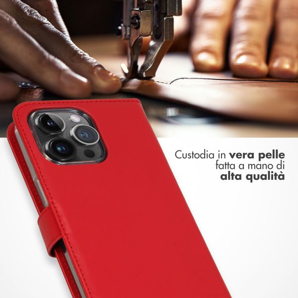 Selencia Cover a libro in vera pelle Apple iPhone 15 Pro Max - Rosso