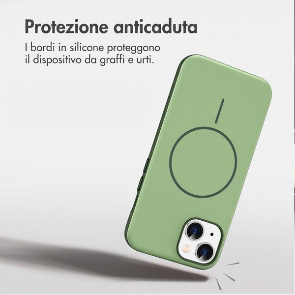 imoshion Cover posteriore Color con Thin MagSafe Ring Apple iPhone 14 / 13 - Verde scuro