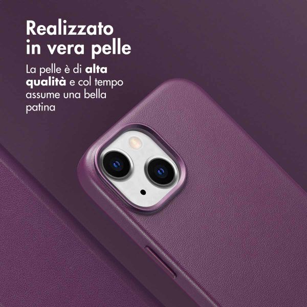 Accezz Cover in pelle 2 in 1 con MagSafe Apple iPhone 15 - Heath Purple