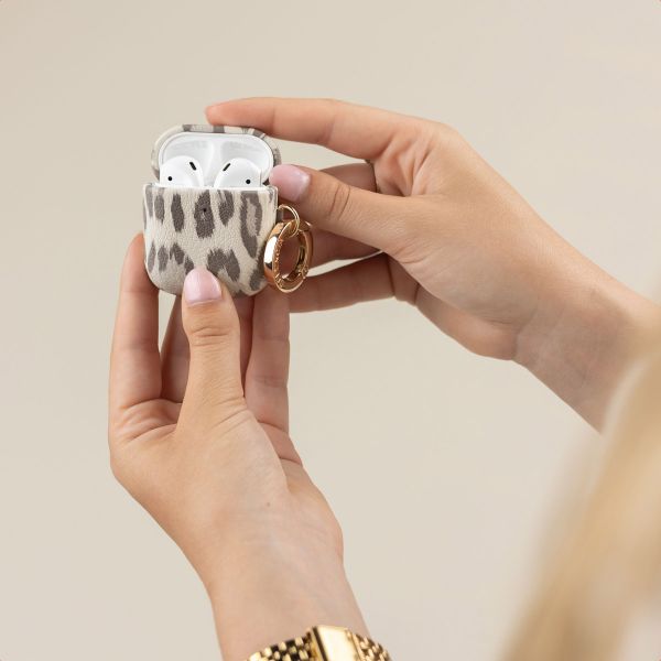 Selencia Cover Sabi stampa pantera  Apple Airpods 1 / 2 - Soft Ivory