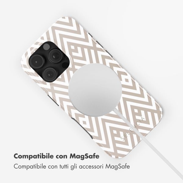 Selencia Cover posteriore Vivid con MagSafe Apple iPhone 16 Pro Max - Beige Zigzag