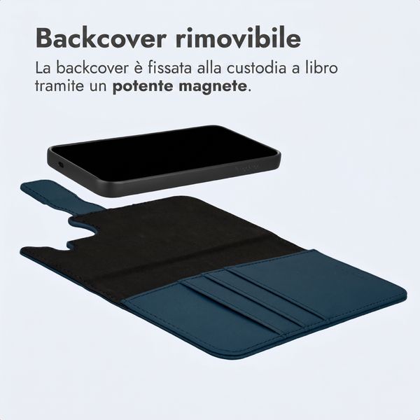 imoshion Cover a libro di lusso 2-in-1 rimovibile Samsung Galaxy S25 FE - Blu