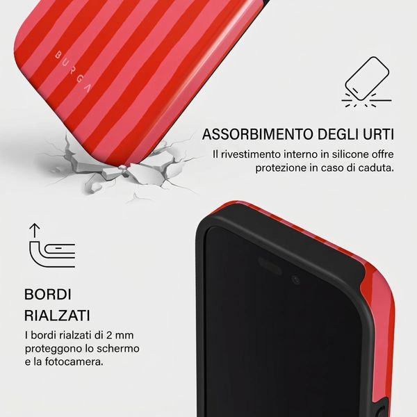 Burga Cover Posteriore Resistente con MagSafe Apple iPhone 16 - Pomegranate