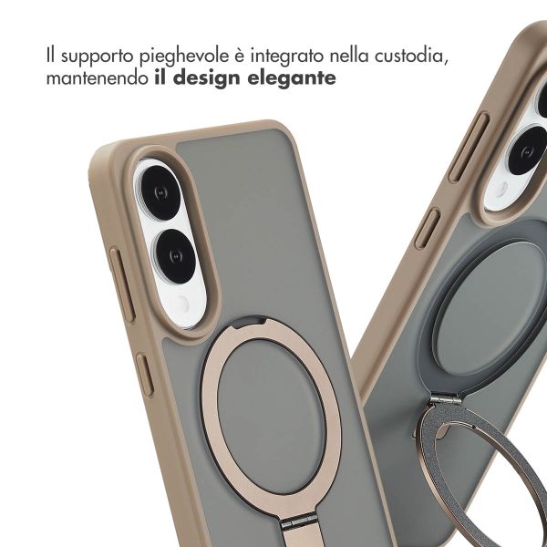 Accezz Cover con anello e supporto con MagSafe Samsung Galaxy S25 Edge - Marrone