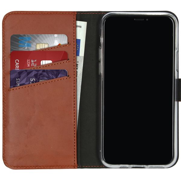 Selencia Cover a libro in vera pelle Apple iPhone 11 Pro - Marrone chiaro
