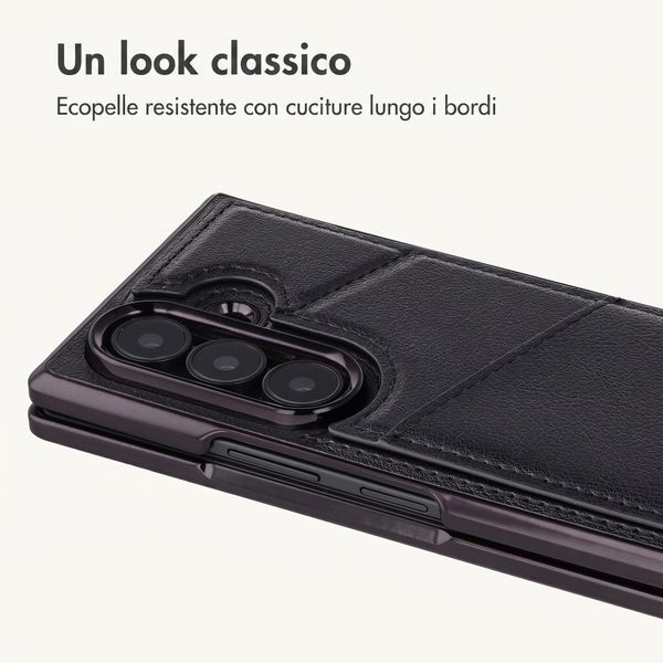 imoshion Cover posteriore MagSafe in pelle sintetica con portacarte Samsung Galaxy Z Fold 8 Ultra - Nero