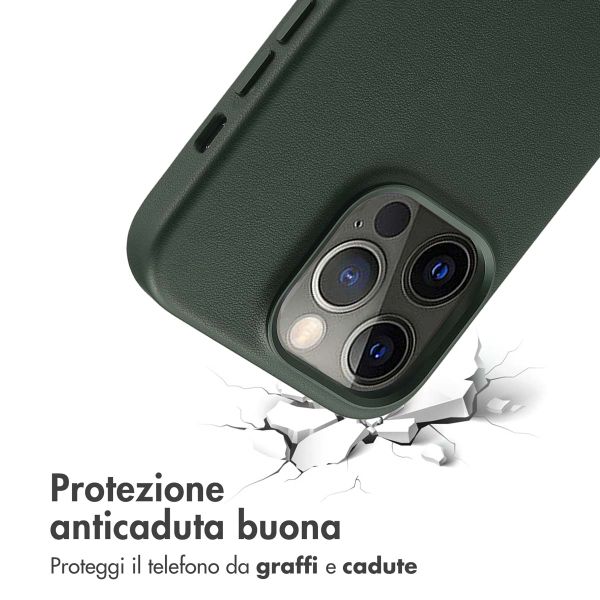 Accezz Cover in Pelle con MagSafe Apple iPhone 14 Pro - Cedar Green