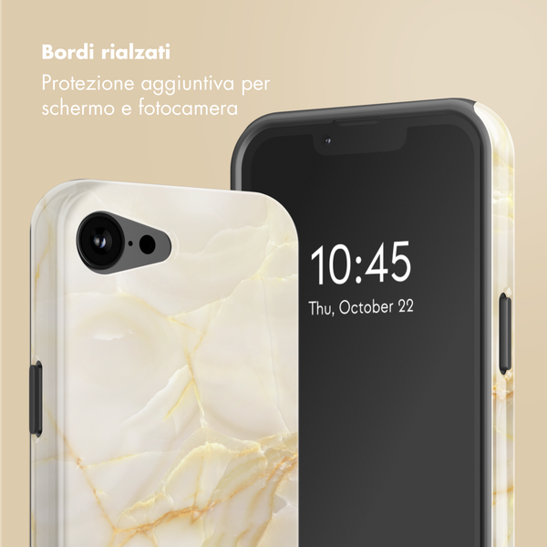 Selencia Cover posteriore Vivid con MagSafe Apple iPhone 17e / 16e - Golden Beige Marble