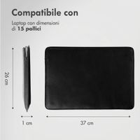 Accezz Cover in pelle per Apple MacBook 15 pollici - Laptopsleeve - Nera