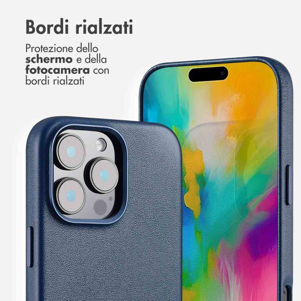 Accezz Cover in Pelle con MagSafe Apple iPhone 16 Pro Max - Nightfall Blue