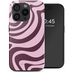 Selencia Cover posteriore Vivid con MagSafe Apple iPhone 15 Pro - Wavy Swirl Pink Plum
