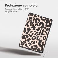 imoshion Cover Trifold Design Apple iPad 9 (2021) 10.2 pollici / iPad 8 (2020) 10.2 pollici / iPad 7 (2019) 10.2 pollici - Leopard