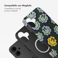 Selencia Cover posteriore Vivid con MagSafe Apple iPhone 16 - Wavy Smiley Green