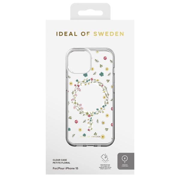 iDeal of Sweden Cover Trasparente con MagSafe Apple iPhone 17e / 16e / 15 / 14 / 13 - Petite Floral