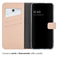 Selencia Cover a libro in vera pelle Samsung Galaxy S25 Plus - Dusty Pink