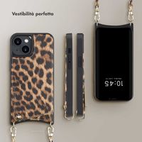 Selencia Cover per telefono Nova con cordino e portacarte Apple iPhone 14 - Leopard