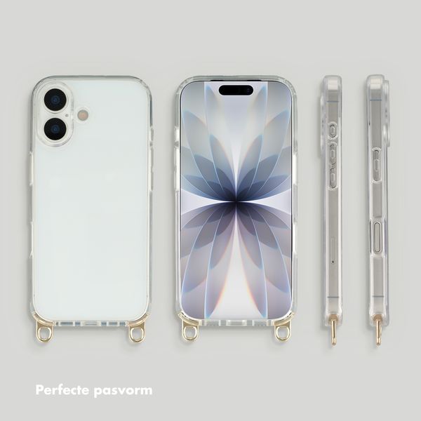 Selencia Cover trasparente con ganci + laccetto da polso Lova Apple iPhone 17 - Arancio