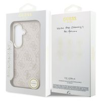 Guess Cover Posteriore 4G Leather con MagSafe Samsung Galaxy S26 - Gold Edge - Pink