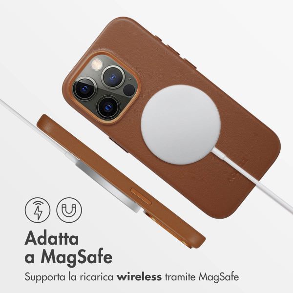 Accezz Cover in Pelle con MagSafe Apple iPhone 15 Pro - Sienna Brown