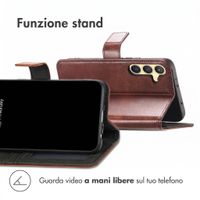 imoshion Cover a libro di Lusso Samsung Galaxy S25 / S24 - Marrone scuro