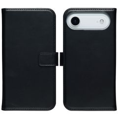Selencia Cover a libro in vera pelle Apple iPhone Air - Nero