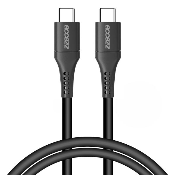 Accezz Caricatore da parete con cavo da USB-C a USB-C - Caricatore - 20 Watt - 1 metro - Nero