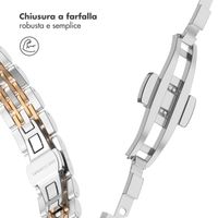 Selencia Cinturino sottile in acciaio ispirato a Jubilee Apple Watch | 38/40/41/42 mm - Argento & Oro Rosa