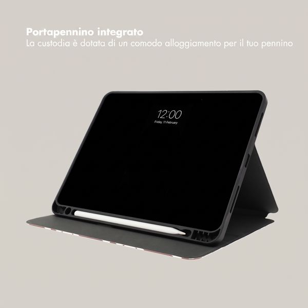 Selencia Cover per tablet Vivid Apple iPad 11 (2025) 11 pollici A16 / iPad 10 (2022) 10.9 pollici - Choco Flower Pop