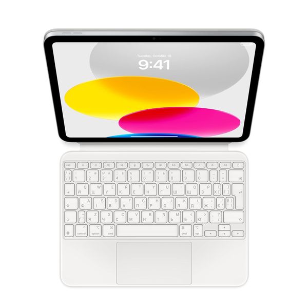Apple Magic Keyboard Apple iPad 11 (2025) 11 pollici A16 / iPad 10 (2022) 10.9 pollici - UCRAINO - Bianco