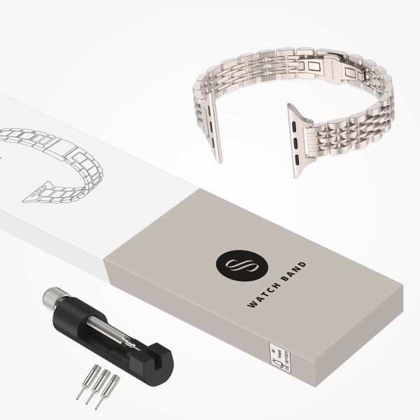 Selencia Cinturino sottile in acciaio ispirato a Jubilee Apple Watch | 38/40/41/42 mm - Starlight