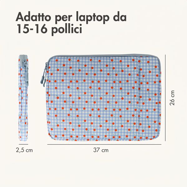 imoshion Custodia per laptop Design 15-16 pollici - Cherry Check