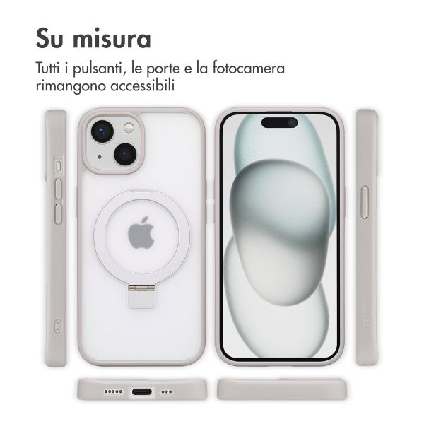 Accezz Cover con anello e supporto con MagSafe Apple iPhone 15 - Grigio