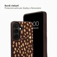 Selencia Nova cover posteriore in vera pelle con portacarte Samsung Galaxy S25 - Fawn Chic