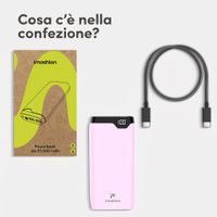 imoshion Powerbank da 20.000 mAh - Caricabatterie rapido da 22,5 W - USB-C / USB-A - Rosa