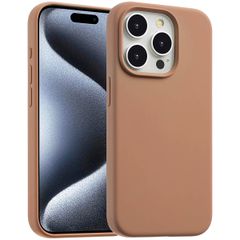 Accezz Cover in silicone liquido con MagSafe Apple iPhone 15 Pro - Marrone chiaro