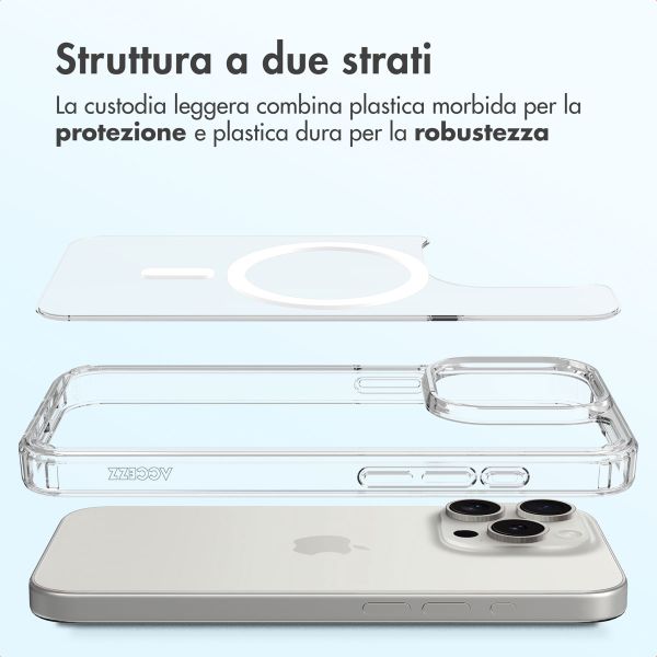 Accezz Cover posteriore Xtreme Impact con MagSafe Apple iPhone 15 Pro - Trasparente