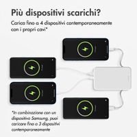 Accezz Powerbank da 10.000 mAh con cavi integrati – Quick Charge e Power Delivery – Bianco