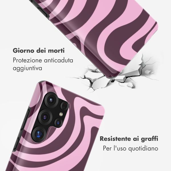 Selencia Cover posteriore Vivid con MagSafe Samsung Galaxy S25 Ultra - Wavy Swirl Pink Plum