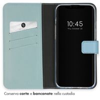 Selencia Cover a libro in vera pelle Apple iPhone 15 - Air Blue
