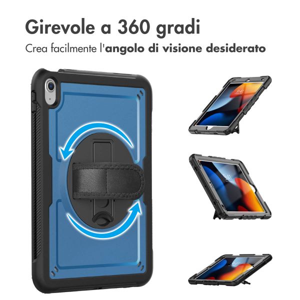 Accezz Cover Posteriore Resistente con tracolla Apple iPad 11 (2025) 11 pollici A16 / iPad 10 (2022) 10.9 pollici - Blu