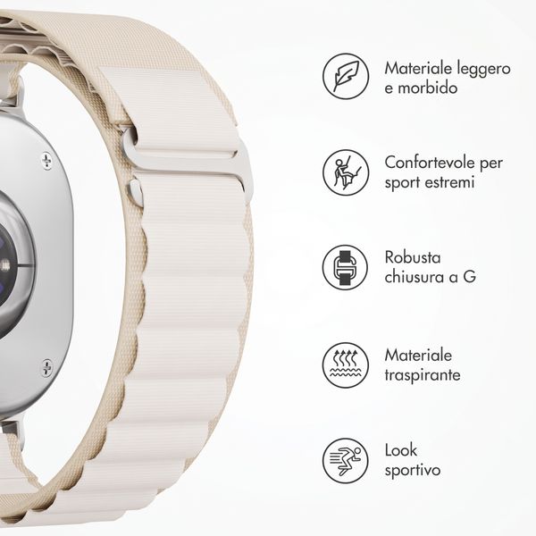 Accezz Cinturino in nylon Alpine Samsung Galaxy Watch 9 (40/44mm) / Watch 8 (40/44mm) / Classic (46mm) - Luce stellare