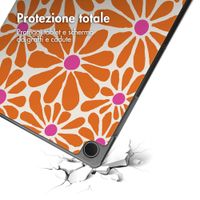 imoshion Cover Trifold Design Samsung Galaxy Tab A11 Plus / A9 Plus - Orange Flower Connect