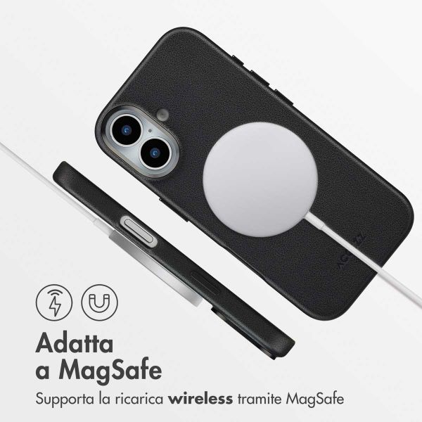 Accezz Cover in Pelle con MagSafe Apple iPhone 17 - Onyx Black