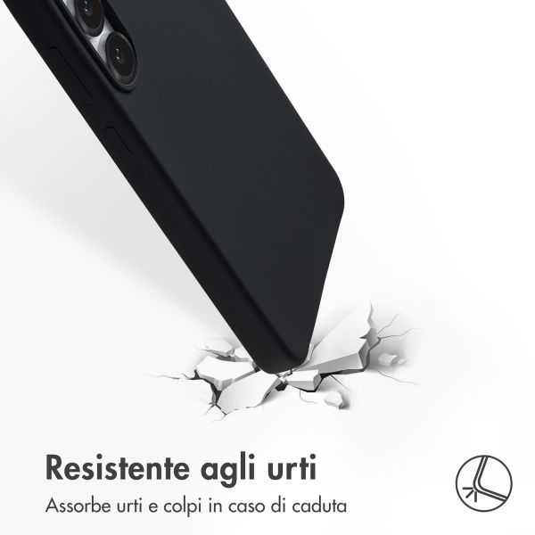 Accezz Cover in silicone liquido con MagSafe Samsung Galaxy S25 FE - Nero