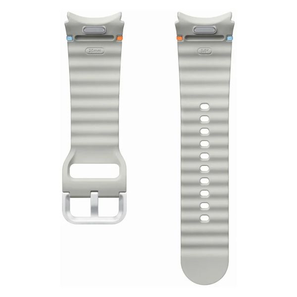 Samsung Cinturino Sport originale Samsung Galaxy Watch 4 / 5 / 6 / 7 / FE (20 mm) - Taglia M/L - Argento