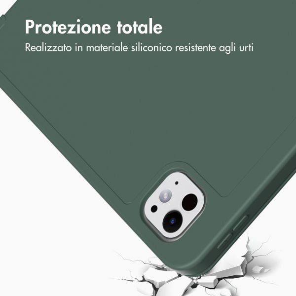 Accezz Cover a libro in silicone Smart Apple iPad Pro 11 (2025) M5 / (2024) M4 - Verde scuro