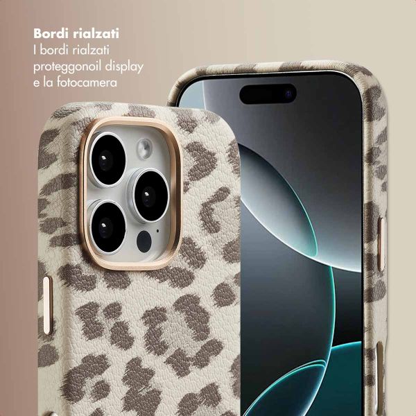 Selencia Cover Sabi Stampa pantera con MagSafe Apple iPhone 16 Pro - Soft Ivory