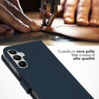 Selencia Cover a libro in vera pelle Samsung Galaxy A35 - Blu scuro