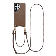Selencia Cover per telefono Nova con cordino e portacarte Samsung Galaxy S25 Ultra - Mocha Brown